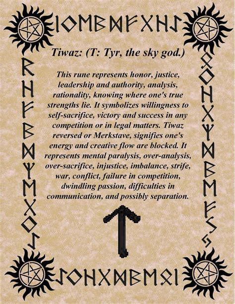 Rune dedicated to tyr